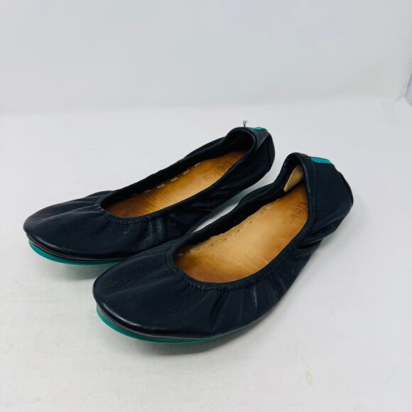 Tieks by Gavrieli Ballet Flats Navy Blue Leather Foldable Travel Shoes Size 7 - Picture 1 of 13